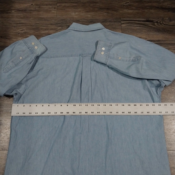 Warners Bros. Denim Long Sleeve Mens L Looney Tunes Vintage Shirt Bugs Daffy - Picture 7 of 7